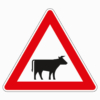 Verkehrszeichen 101-22 Viehtrieb, Aufstellung links