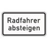 Zusatzzeichen 1012.32 Radfahrer absteigen