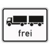 Zusatzzeichen 1024.13 Lastkraftwagen mit Anhänger frei