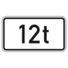 Zusatzzeichen 1053.37 Massenangabe - 12 t