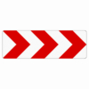 Verkehrszeichen 625.21 Richtungstafel in Kurven, rechtsweisend