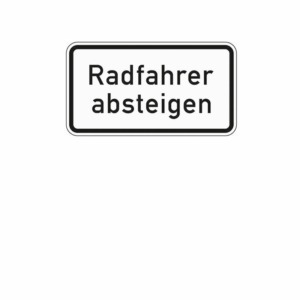 Zusatzzeichen 1012.32 Radfahrer absteigen