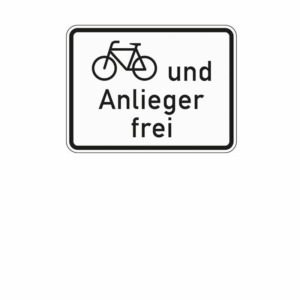 Zusatzzeichen 1020.12 Radverkehr und Anlieger frei