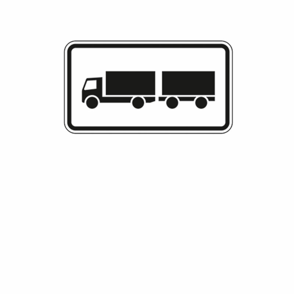 Zusatzzeichen 1024,13 Lastkraftwagen mit Anhänger frei