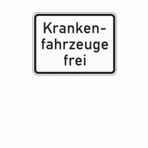 Zusatzzeichen 1026.34 Krankenfahrzeuge frei