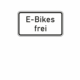 Zusatzzeichen 1026.63 E-Bikes frei