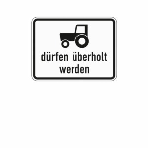 Zusatzzeichen 1049.11 Kraftfahrzeuge und Züge, die nicht schneller als 25km/h fahren können oder dürfen, dürfen überholt werden