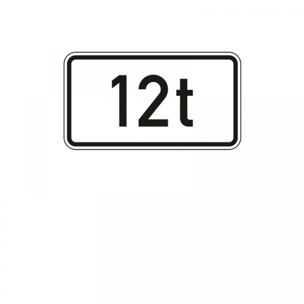 Zusatzzeichen 1053.37 Massenangabe-12 t