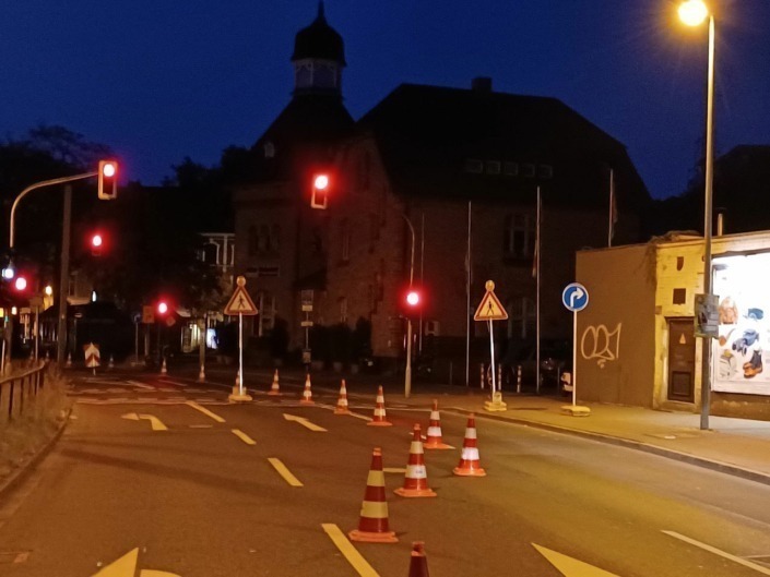 Verkehrssicherung am innerstädtischen Verkehrsknotenpunkt